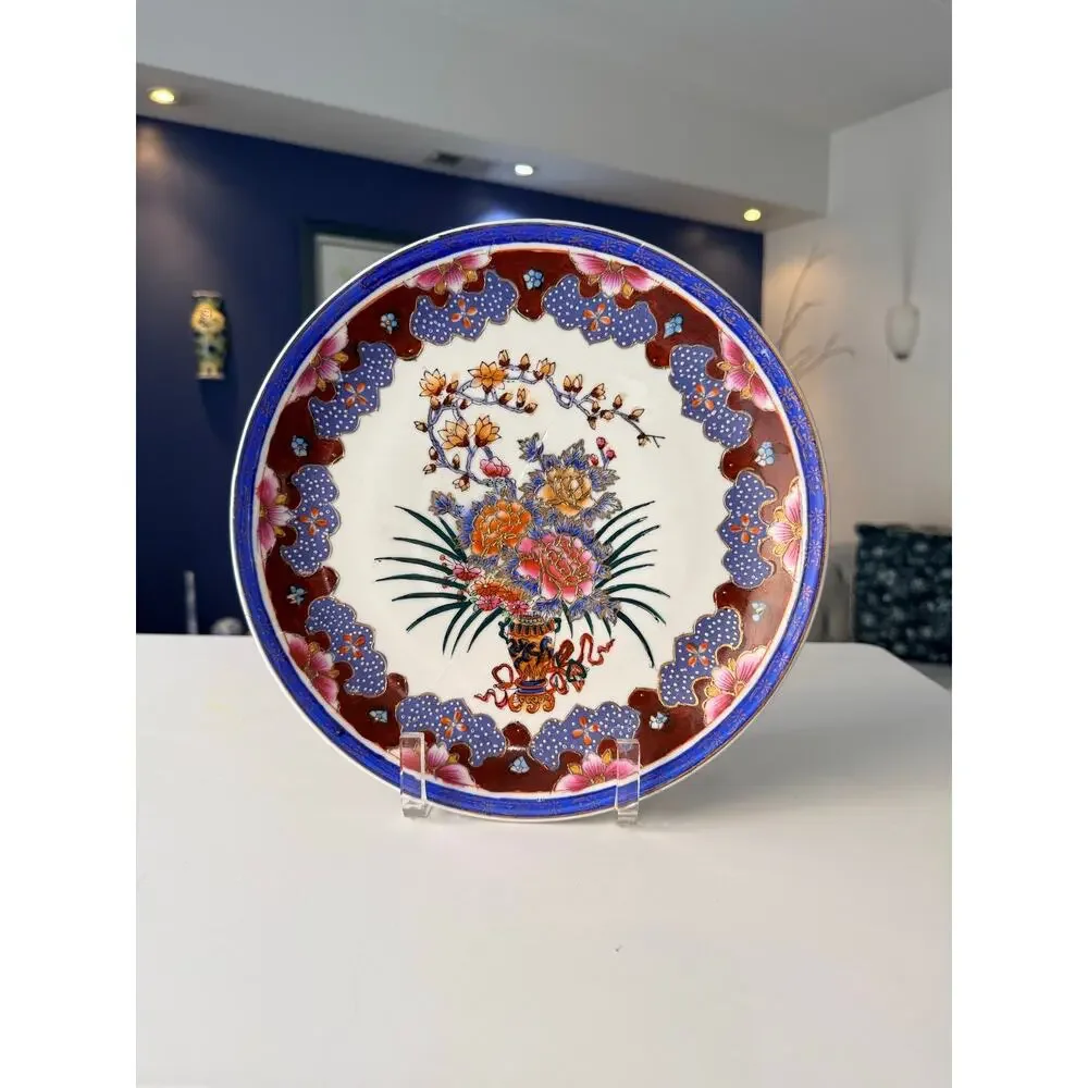 Antique 19th C Japanese Imari Porcelain Plate Floral 10